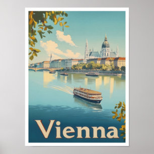 Wien Österreich Kunst Vintage Reise Illustration Poster
