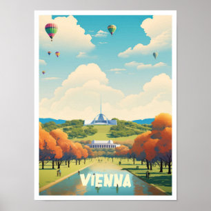 Wien Österreich Kunst Vintage Reise Illustration Poster