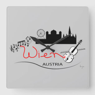 Wien, Österreich - Österreich Quadratische Wanduhr