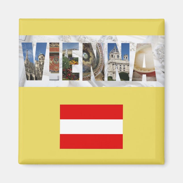 Wien Österreich Österreichische Fotos für Flaggenr Magnet (Vorne)