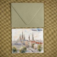Wien Österreich Panoramablick Aquarellmalerei