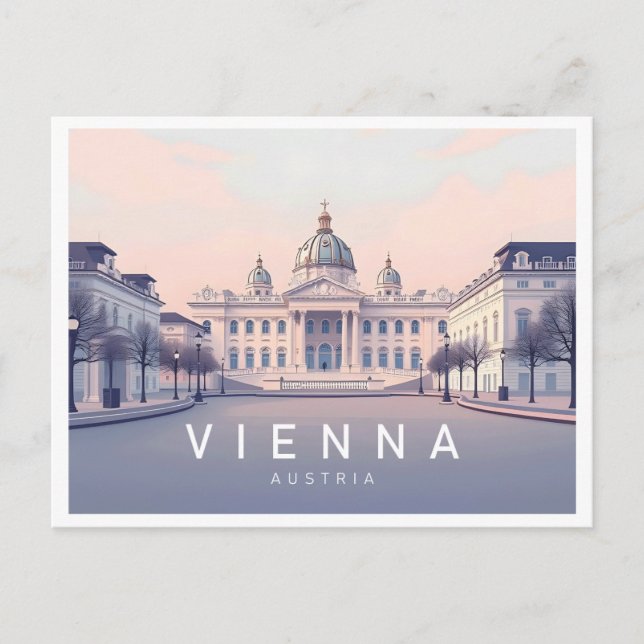 Wien Österreich Pastel Travel Design Postkarte (Vorderseite)
