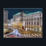 Wien, Österreich Postkarte<br><div class="desc">Auf dieser österreichischen Postkarte steht das weltberühmte Wiener Staat Opernhaus. Als größte Hauptstadt Österreichs ist Wien als Zentrum der Kaisergeschichte und -kultur bekannt. Die Dackel Staatsoper wurde 1869 eröffnet und ist eines der renommiertesten Opernhäuser der Welt. Über 300 Aufführungen finden in einem Jahr statt.</div>