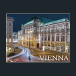 Wien, Österreich Postkarte<br><div class="desc">Auf dieser österreichischen Postkarte steht das weltberühmte Wiener Staat Opernhaus. Als größte Hauptstadt Österreichs ist Wien als Zentrum der Kaisergeschichte und -kultur bekannt. Die Dackel Staatsoper wurde 1869 eröffnet und ist eines der renommiertesten Opernhäuser der Welt. Über 300 Aufführungen finden in einem Jahr statt.</div>