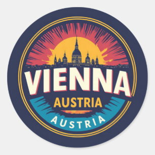 Wien Österreich Reise Andenken Für Weltreisende Runder Aufkleber