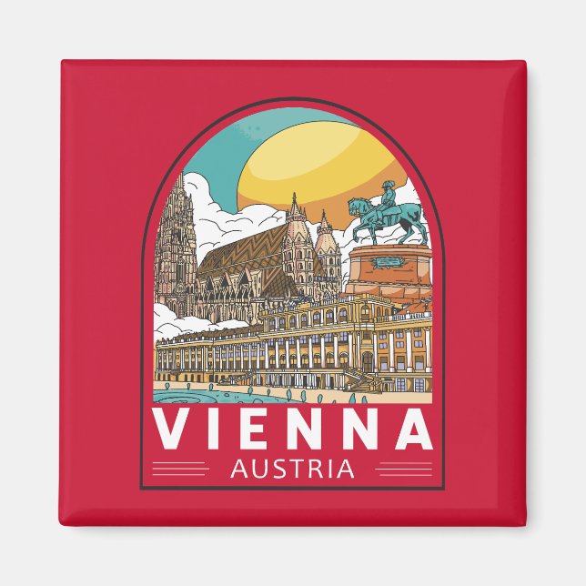 Wien Österreich Reisemarke Magnet (Vorne)