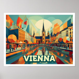 Wien Österreich Reisen künstlerisch farbenfroh Poster
