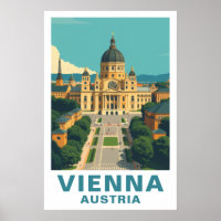 Wien Österreich Retro-Reise Barock-Kunst Druck