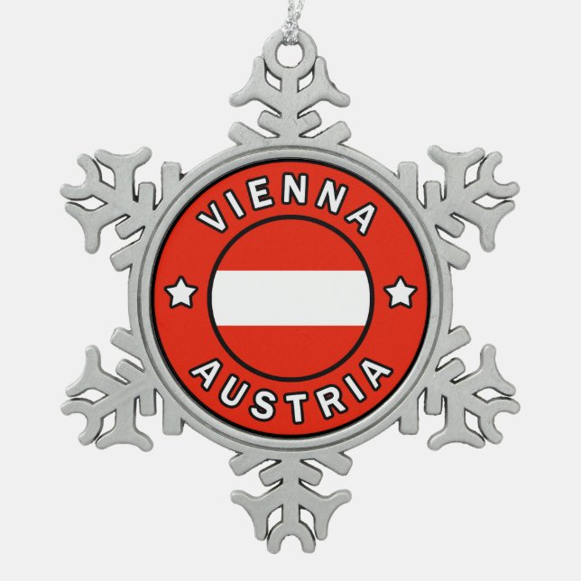 Wien Österreich Schneeflocken Zinn-Ornament (Vorderseite)