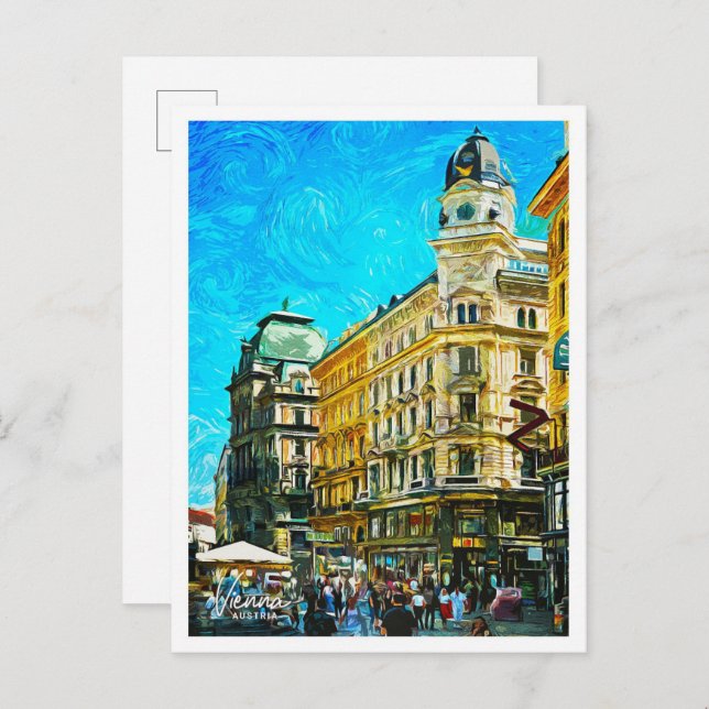 Wien Österreich Schöne Öllandschaft Postkarte (Vorne/Hinten)