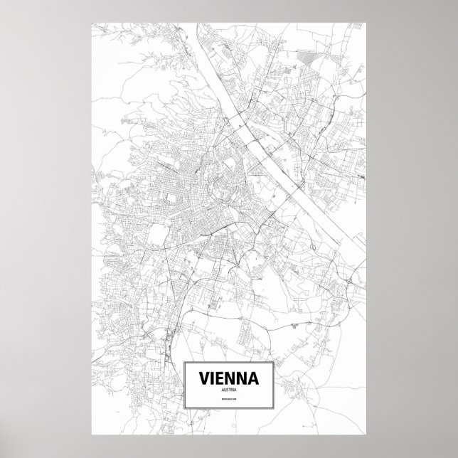 Wien, Österreich (schwarz auf weiß) Poster (Vorne)