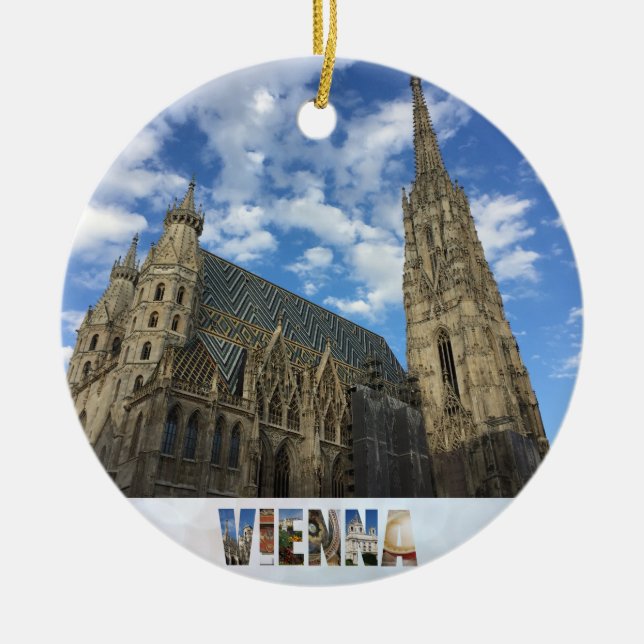 Wien Österreich St Stephen Kathedrale Weihnachten Keramik Ornament (Vorne)