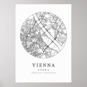 Wien - Österreich - Stadtkarte Poster