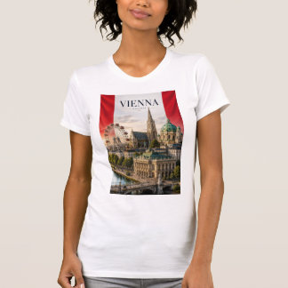 Wien Österreich Vertikale 3D Landmark-Reise Kunst T-Shirt