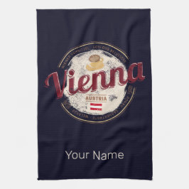 Wien Österreich Vintage Hauptstadt Wiener Melange Geschirrtuch