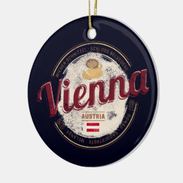 Wien Österreich Vintage Hauptstadt Wiener Melange Keramik Ornament