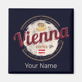 Wien Österreich Vintage Hauptstadt Wiener Melange Magnet