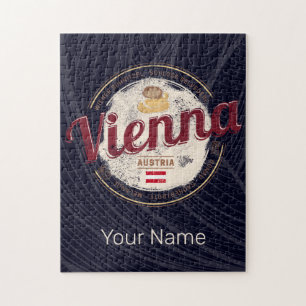 Wien Österreich Vintage Hauptstadt Wiener Melange Puzzle