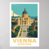 Wien Österreich Vintage Reise Barock Kunst Druck