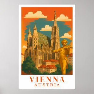Wien Österreich Vintage Reise Kunst Poster