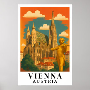 Wien Österreich Vintage-Reise Kunst Poster