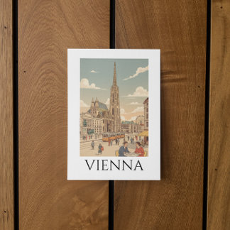 Wien Österreich Vintage Reisecafe Kultur Postkarte
