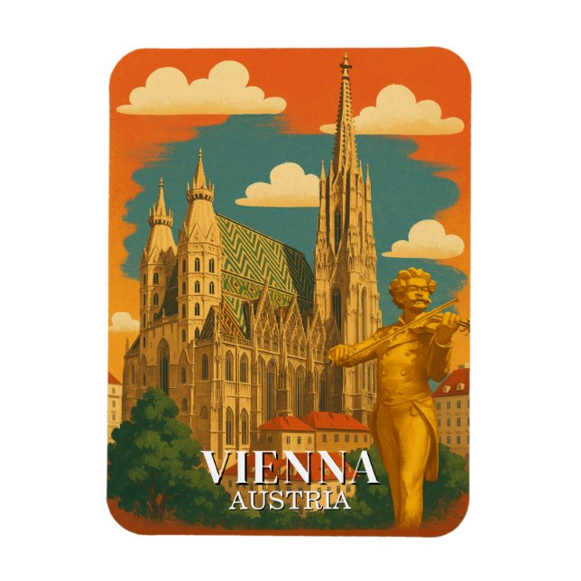 Wien Österreich Vintage Reisen Europa Magnet (Vertikal)