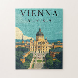Wien Österreich Vintage-Reiseszene-Puzzle Puzzle