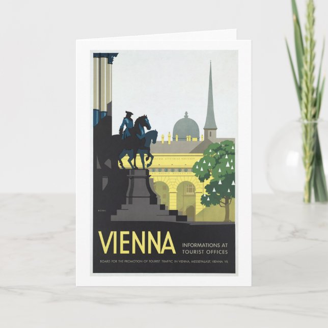Wien Österreich - Vintage Travel Feiertagskarte (Vorderseite)