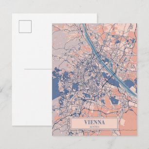 Wien Österreich Windige Stadtplan Reise Postkarte