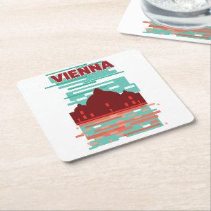 Wien Reiseplakat Rechteckiger Pappuntersetzer
