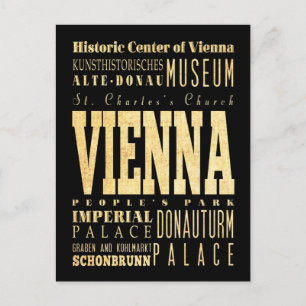 Wien Stadt Österreich Typografie Kunst Postkarte