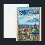 Wien Stadt Österreich Vintage Geschenke Postkarte<br><div class="desc">"Vienna skyline" "Austria travel" "Vienna city scape" "Austrian culture" "Historic Vienna" "Stephansplatz" "Vienna Vintag" "Danube River" "Vienna architecture" "Schönbrunn Palace"</div>
