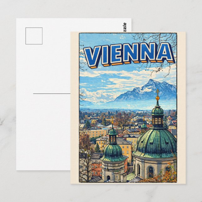 Wien Stadt Österreich Vintage Geschenke Postkarte (Vorne/Hinten)