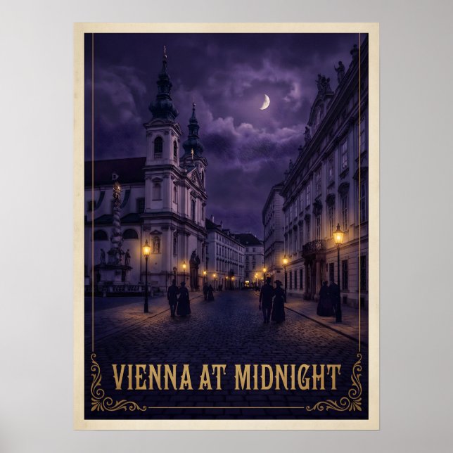 Wien um Mitternacht Dunkle Gothic Reise Poster (Vorne)