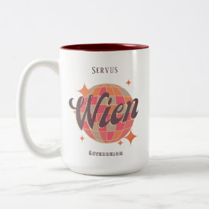 Wien Vienna Österreich Austria Retro Zweifarbige Tasse