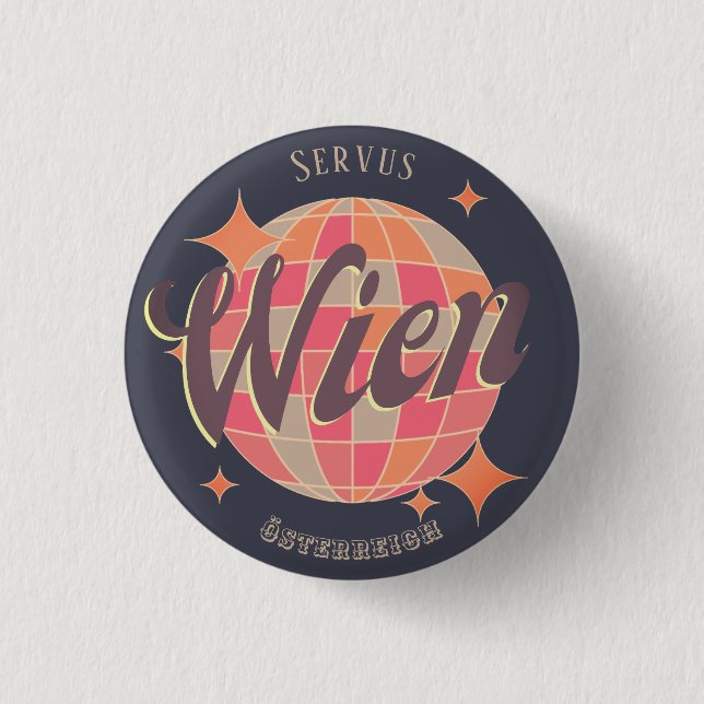 Wien Vienna Österreich Retro Button (Vorderseite)