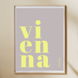 Wien Vienna Österreich Typografie gelb Poster