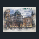 Wien Vintag Tourismus Reisen hinzufügen Postkarte<br><div class="desc">Es ist eine wunderschöne künstlerische Sicht auf das Gebäude der Architektur von Wien Österreich. Es ist die beste Werbung für Reisen nach Wien Österreich.</div>