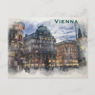 Wien Vintag Tourismus Reisen hinzufügen Postkarte