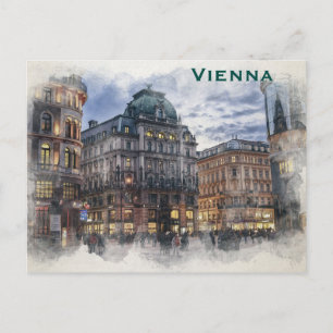 Wien Vintage Tourismus Reise Hinzufügen Postkarte