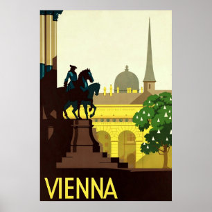 Wien ~ Vintages österreichisches Reise-Plakat Poster