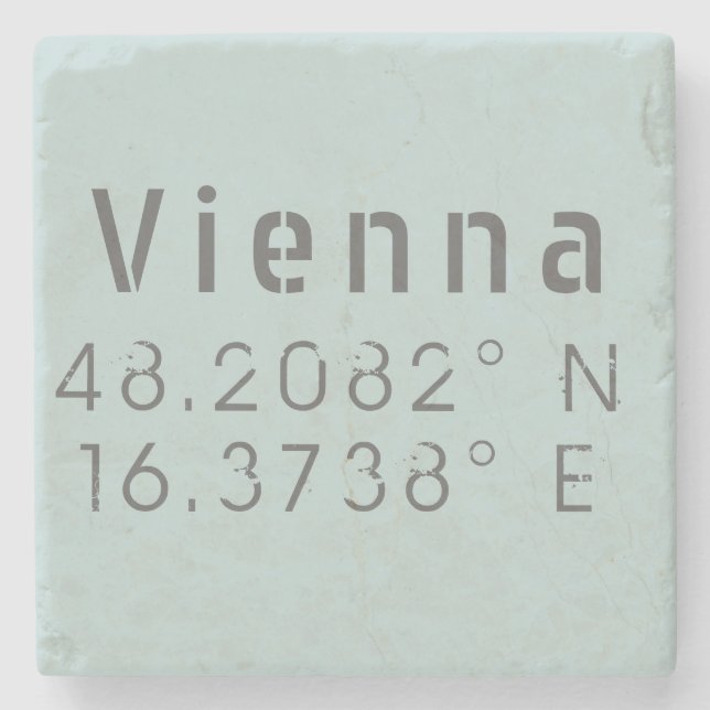 Wiener Breitengrad Steinuntersetzer (Vorderseite)