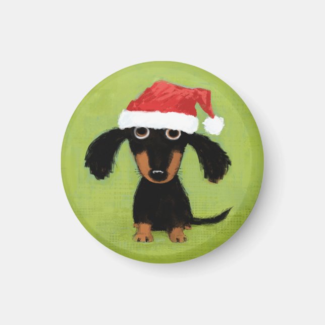 Wiener Dog Santa Funny Dachshund Christmas Magnet (Vorne)