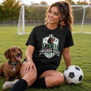 Wiener Dog Soccer Dog Fan Club T-Shirt - Ball auf