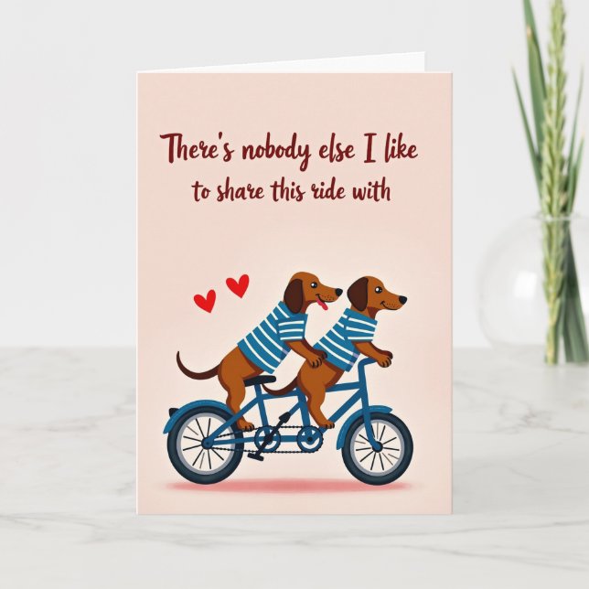 Wiener Dogs Tandem Love Card Karte (Vorderseite)