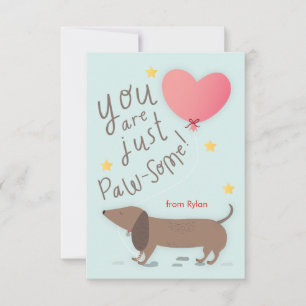 Wiener Hund & Ballon Valentinstagskarte Einladung