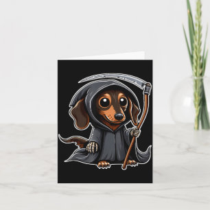 Wiener Hund Halloween Dachshund Sensenmann Karte