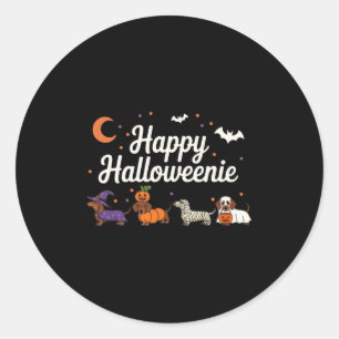Wiener Hund Hexe Frohe Halloweenie Süße Halloween Runder Aufkleber