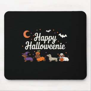 Wiener Hund Hexe Frohes Halloweenie Süßes Hallowee Mousepad